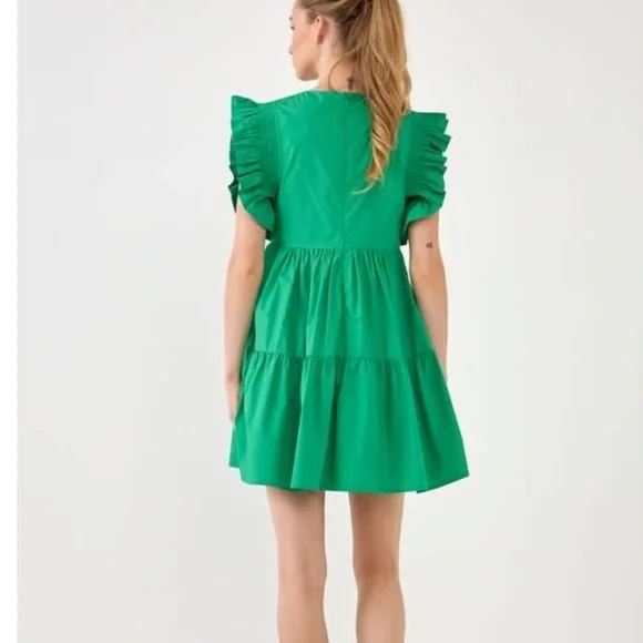 Tuckernuck English Factory Leslie Ruffled Dress Size XS - Picture 3 of 9